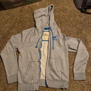 grey hollister zip-up